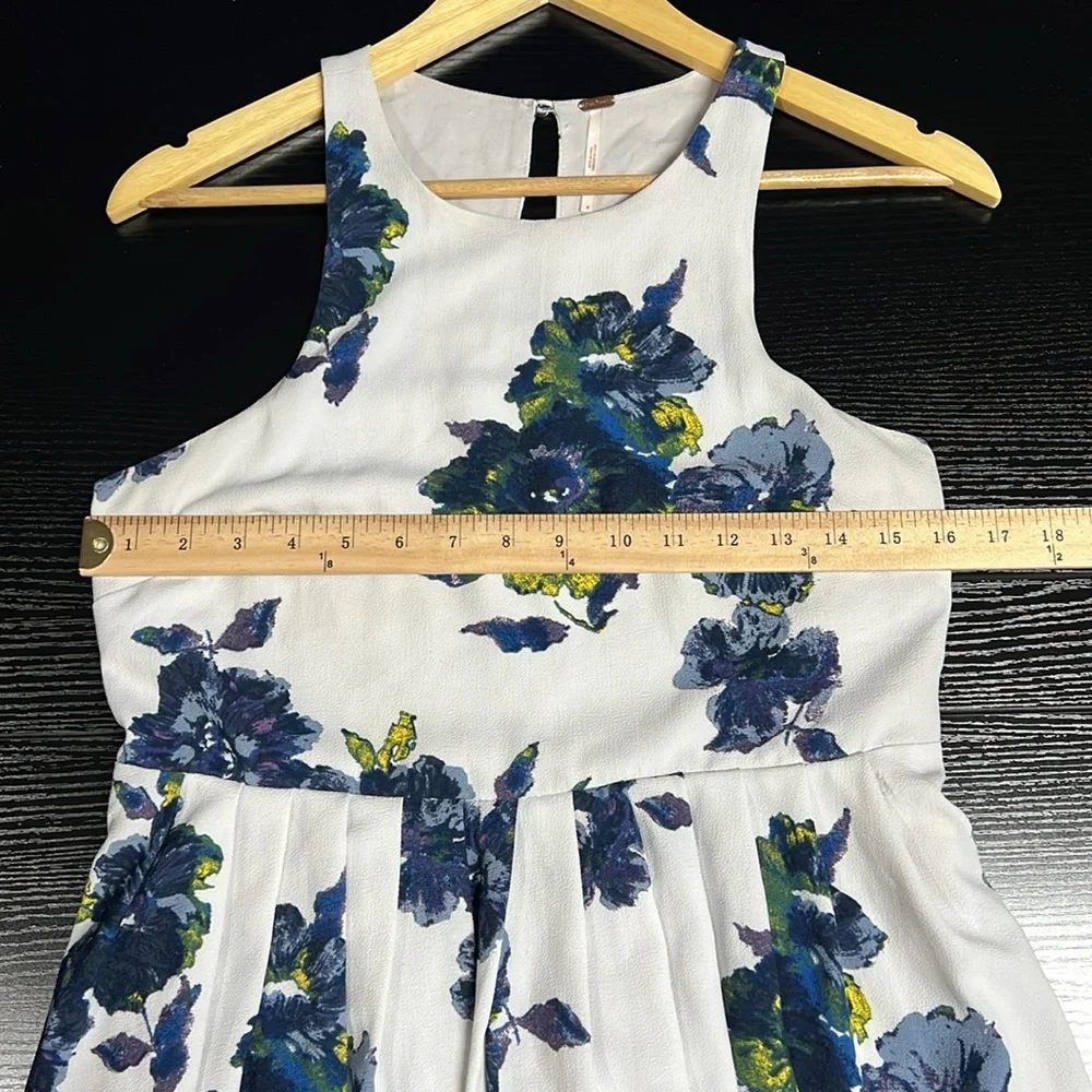 Free People OB420184 Cloud Combo Floral Flutter By Pleated‎ Mini Dress Size 4